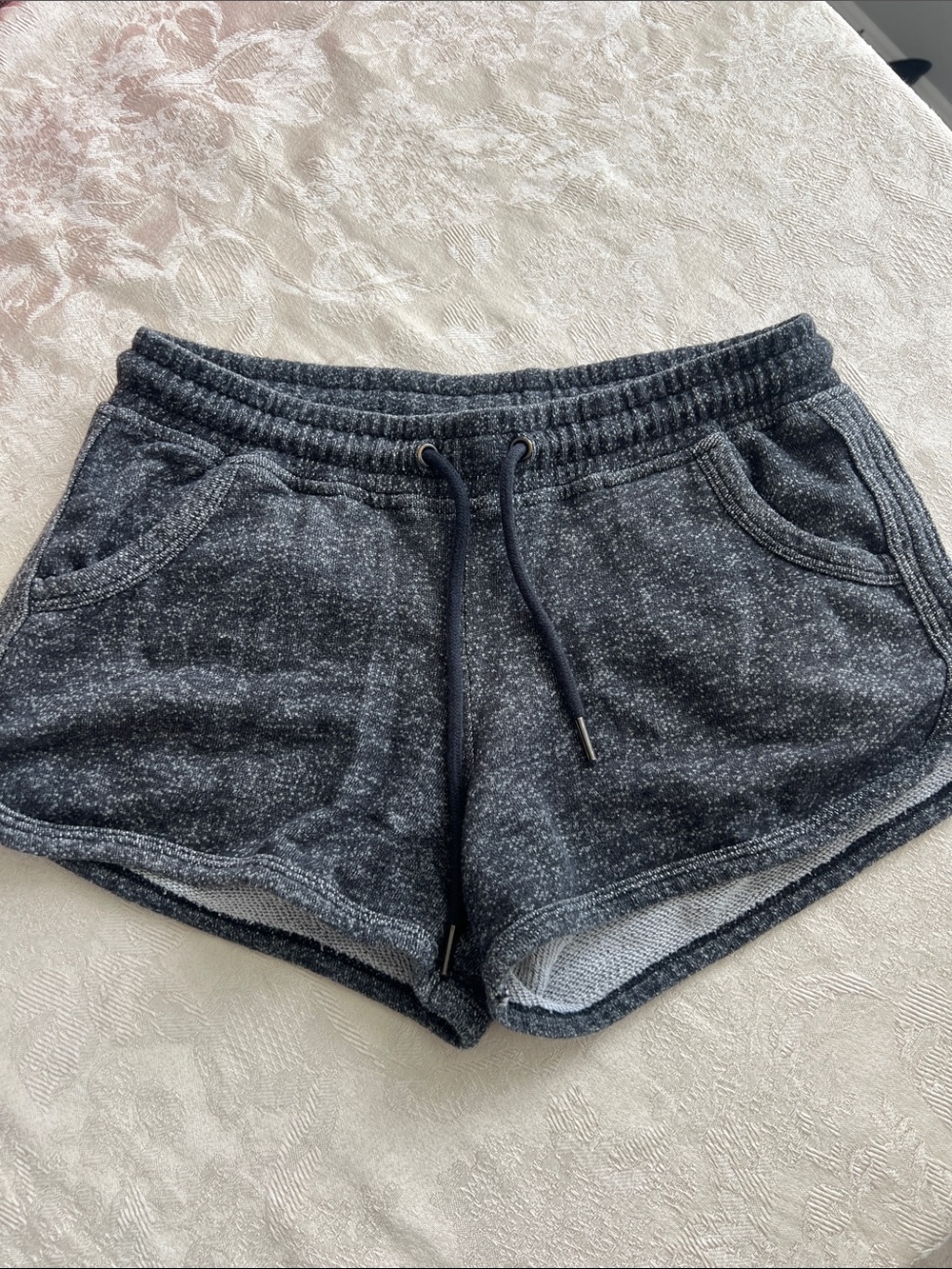 Warehouse One Dark Heather Grey Athletic Lounge Shorts with Pockets